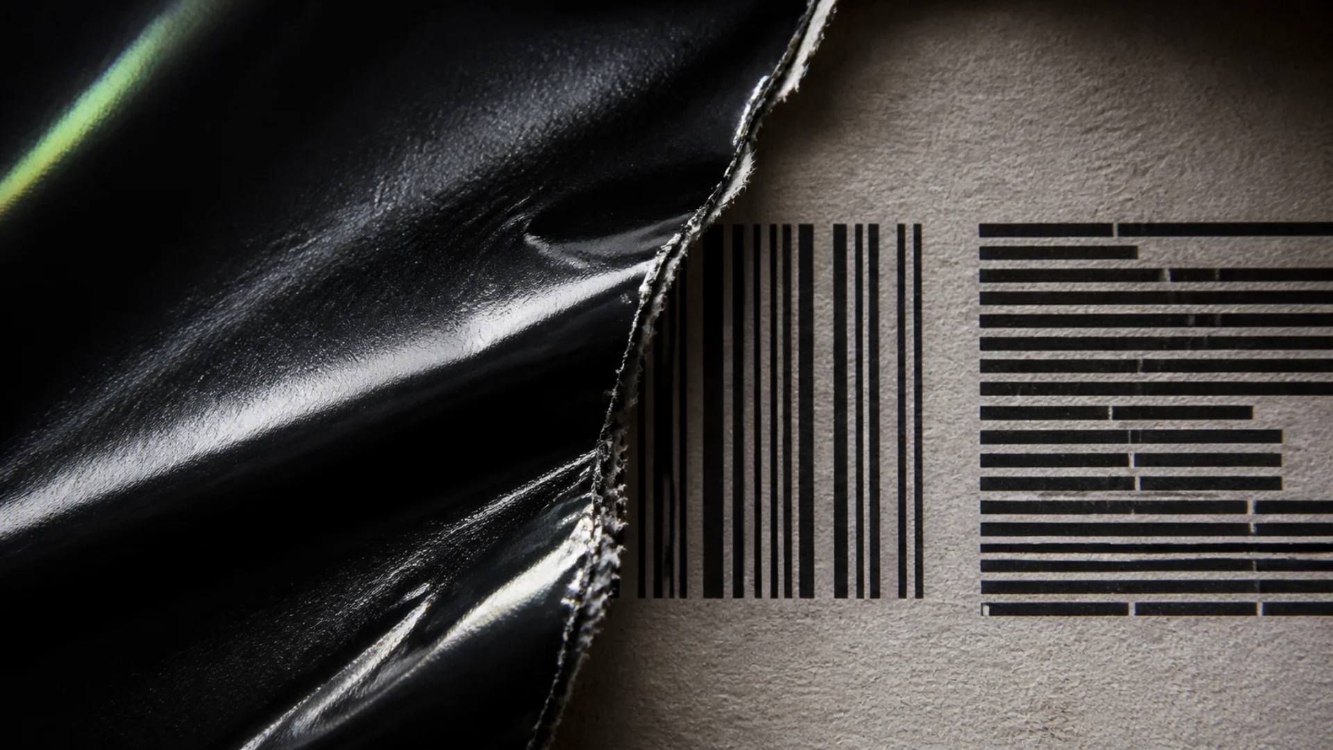Product barcode revealed beneath advertising foil